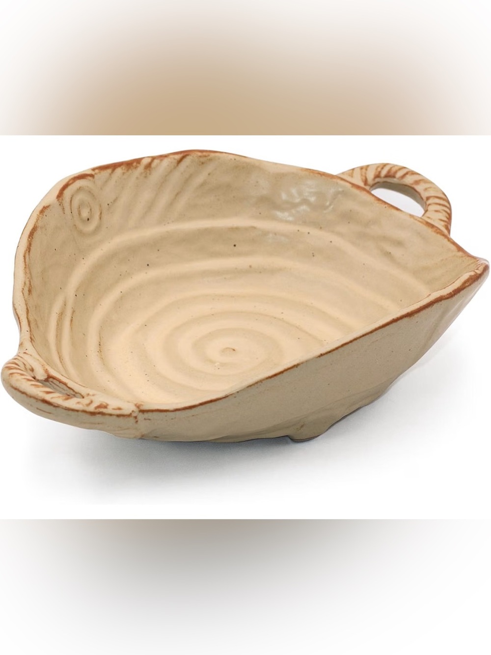 Rustic Ceramic Handled Bowl Organic Farmhouse Pottery 9.5”